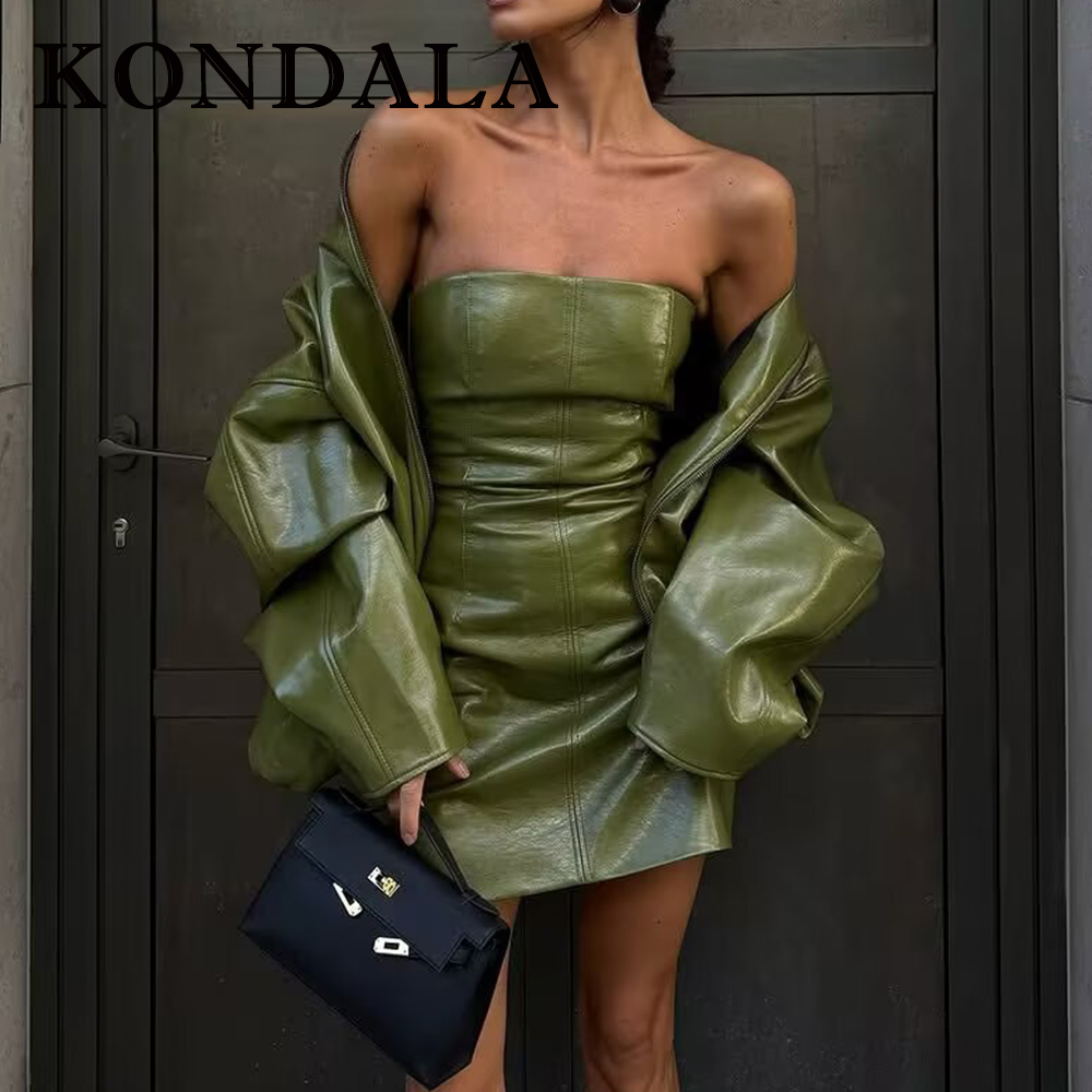 Fashion Street Night - KONDALA Chic Streetwear Zielony Zestaw Damski